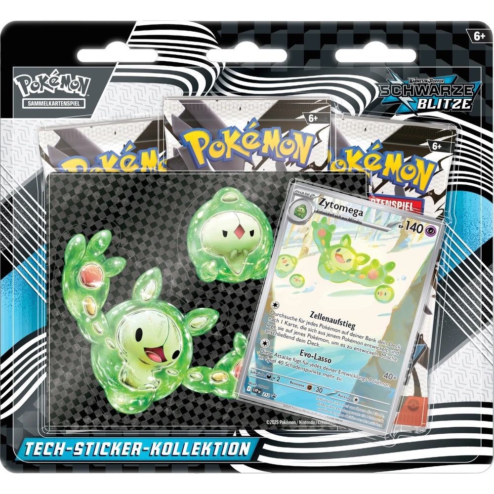 Schwarze Blitze/Weiße Flammen Tech-Sticker Kollektion